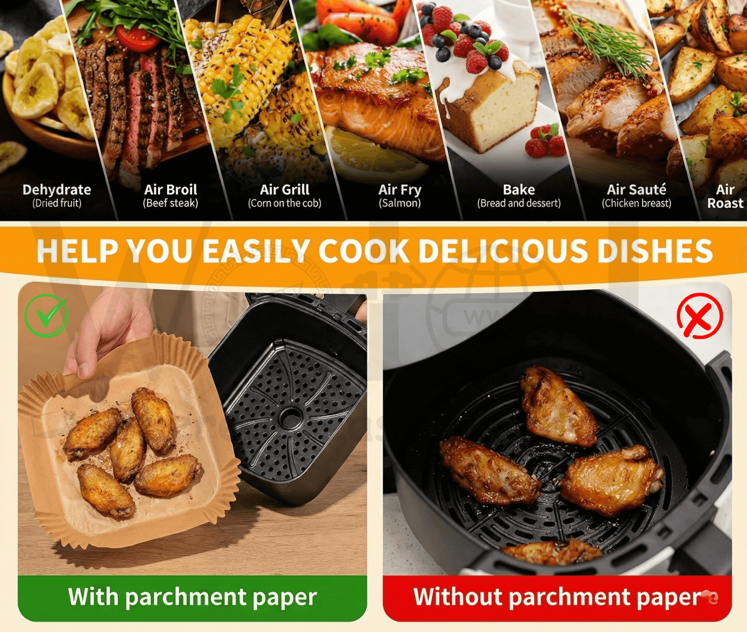 WoIoT Air Fryer Paper Liners 8 Inch Round (100 Pcs) image 4
