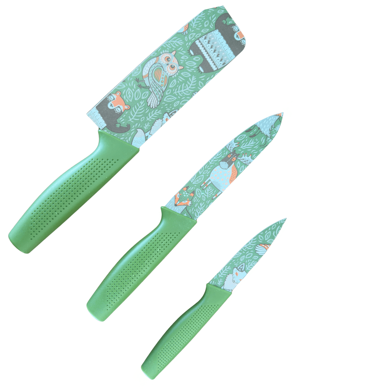 WoIoT Professional 3-Piece Kitchen Knife Set (Green) image 1