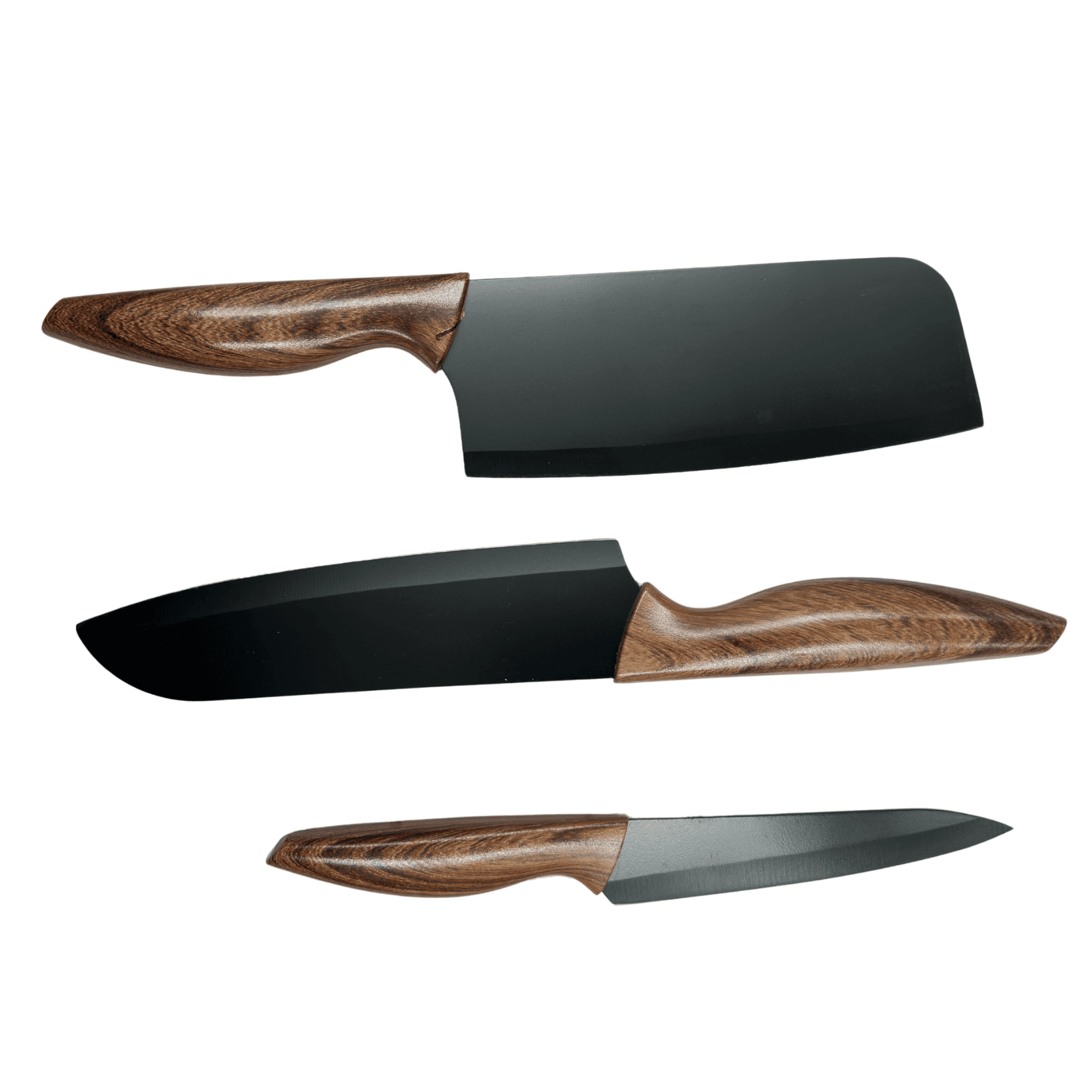 WoIoT Premium 3-Piece Kitchen Knife Set with Wooden Handle image 1