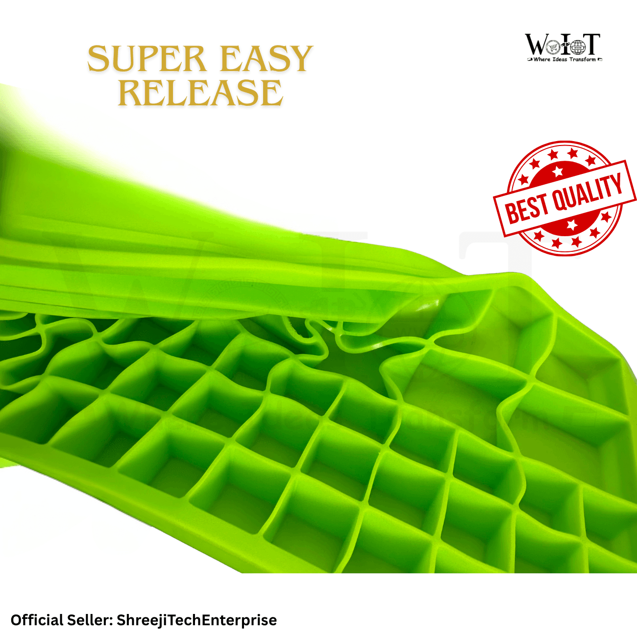 WoIoT Silicone Ice Cube Tray | Multi-Shape Cube & Stick Ice Mould (46 ice Cubes) | BPA-Free Flexible Freezer Tray for Easy Release, Cocktails, Whiskey, Coffee & Drinks (Multicolor) 1 Tray image 3