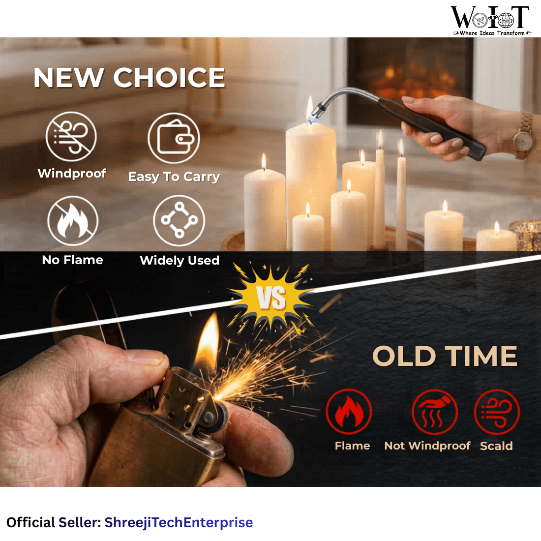 WoIoT USB Plasma Rechargeable Electric Gas Lighter (Assorted) image 4